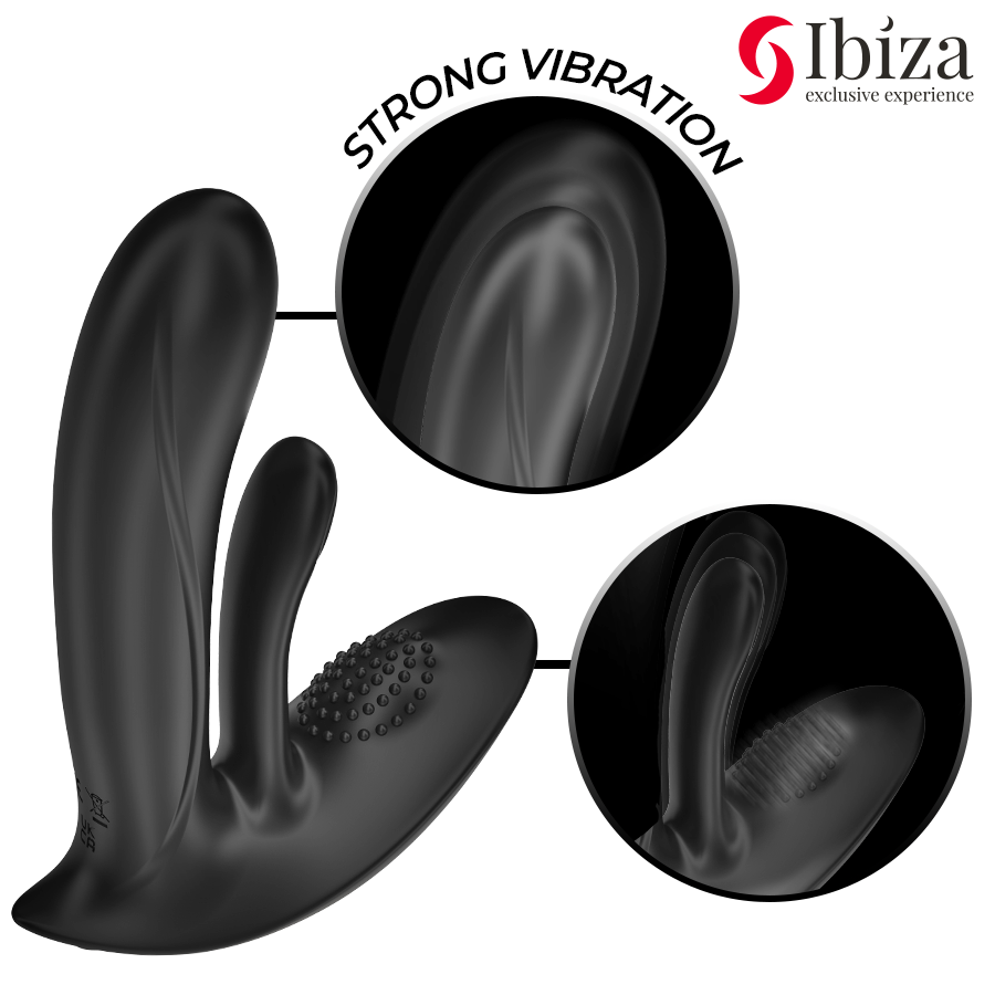 IBIZA - VIBRATEUR PORTABLE AVEC STIMULATION DU POINT G ET DU CLITORIS AVEC TÉLÉCOMMANDE