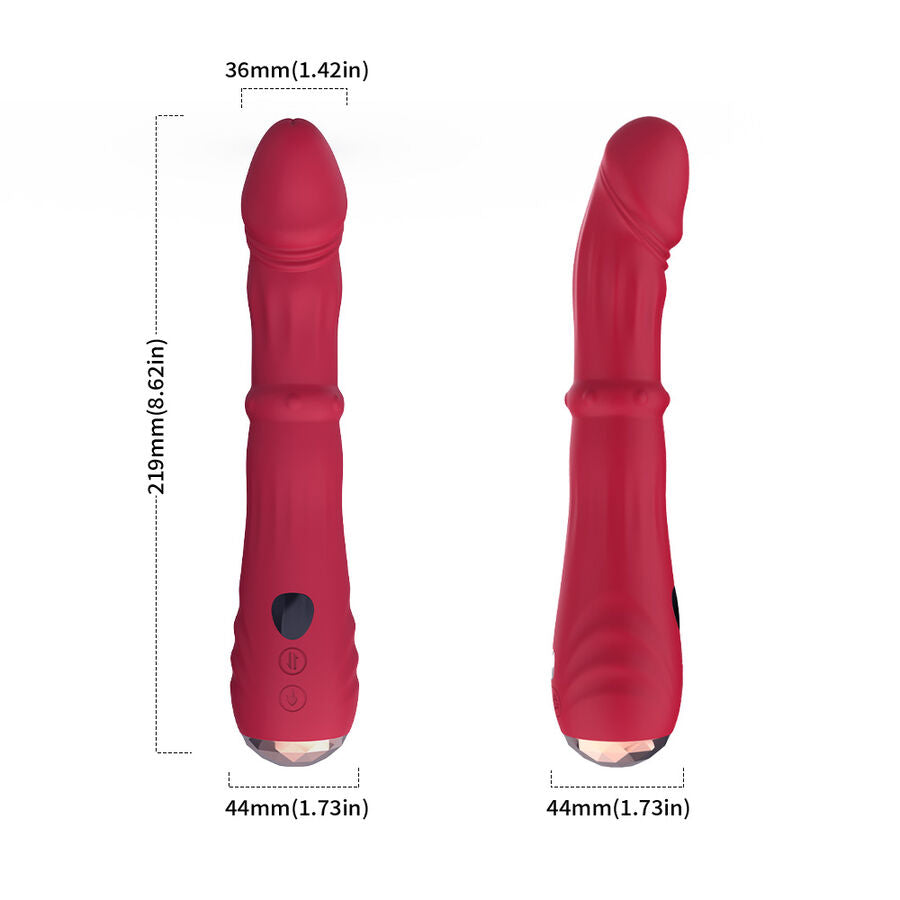 ARMONY - DILDO VIBRATEUR POINT A THERMO-RÉGLABLE ROUGE