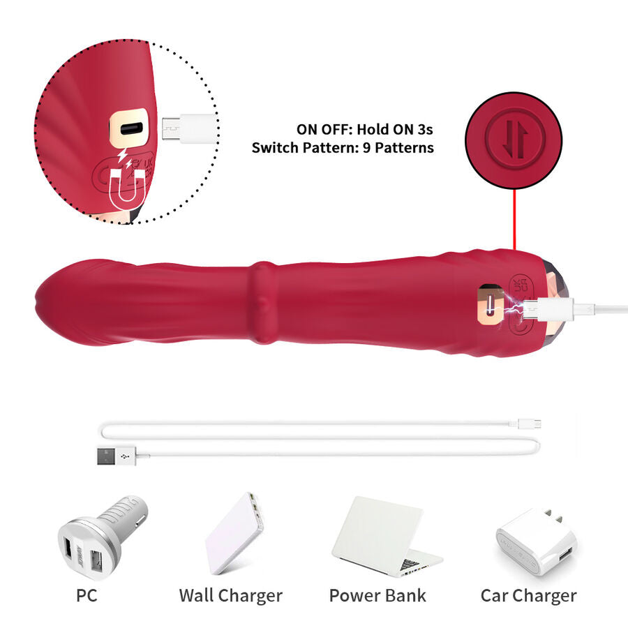 ARMONY - DILDO VIBRATEUR POINT A THERMO-RÉGLABLE ROUGE