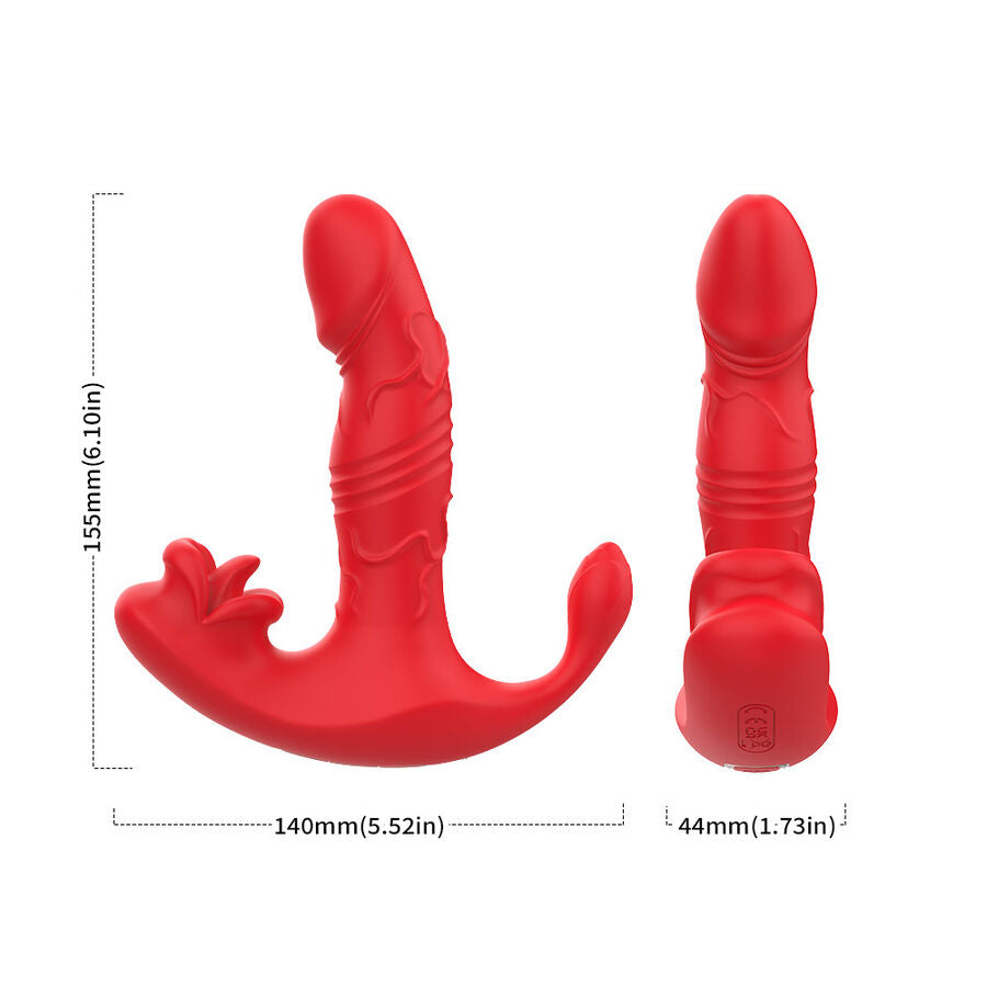 ARMONY - VIBRATEUR ANAL CULOTTE STIMULATEUR POINT C ET G TÉLÉCOMMANDE ROUGE
