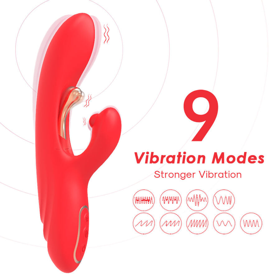 ARMONY - VIBRATEUR STIMULATEUR POINT G ET CLITORIS AVEC LANGUE OSCILLANTE ROUGE