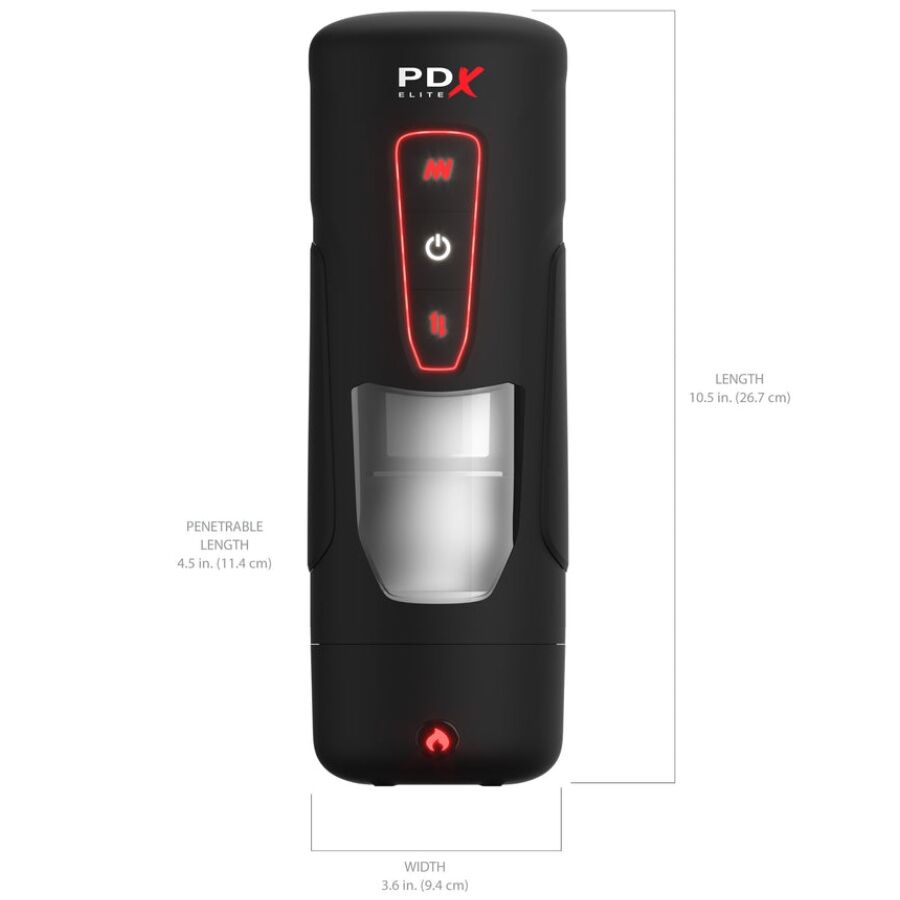 PDX ELITE - MASTURBATEUR AUTOMATIQUE MILK ME HOTTER AVEC VIBRATION À EFFET DE POUSSÉE ET DE CHALEUR