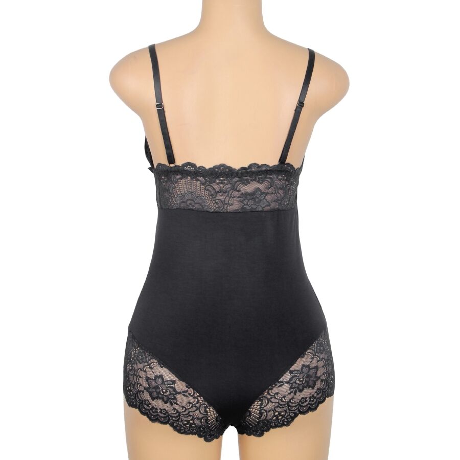 SUBBLIME - TEDDY DÉTAIL DENTELLE FLORALE NOIR S/M