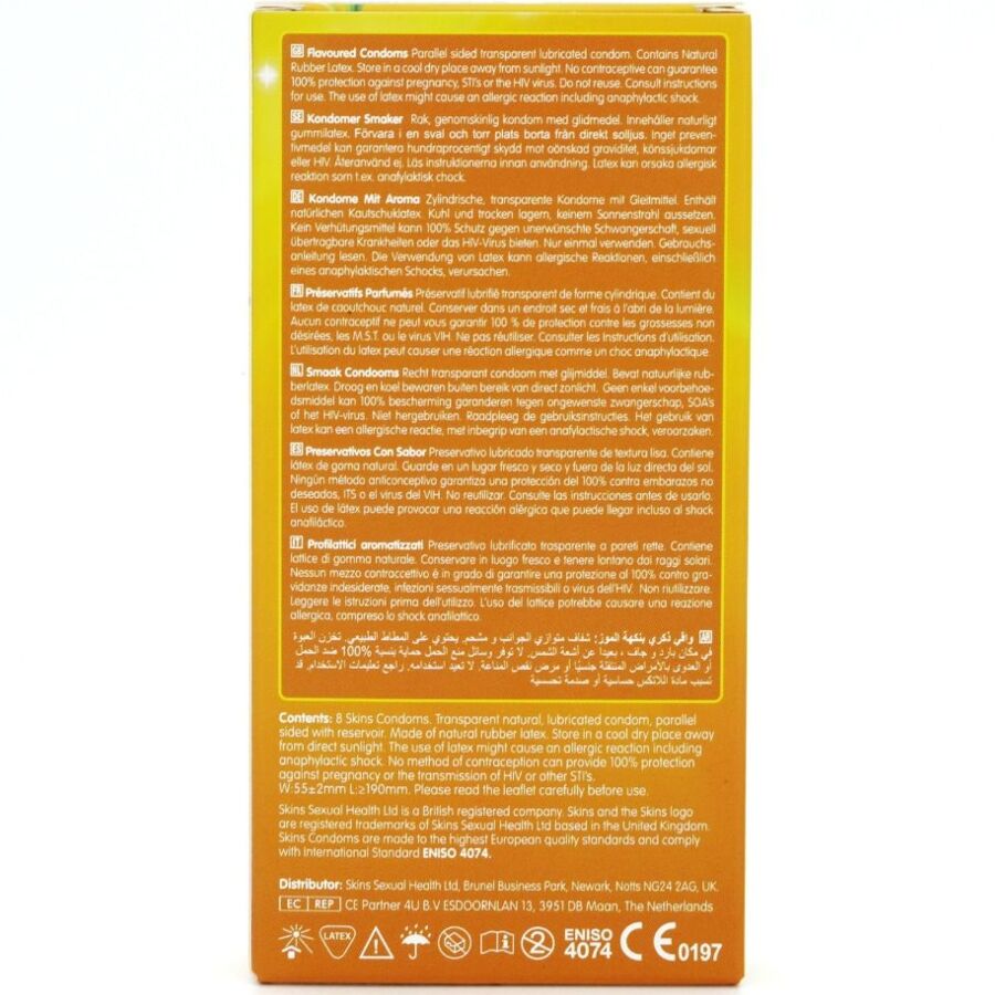 SKINS - PACK DE 8 PRÉSERVATIFS BANANE PREMIUM