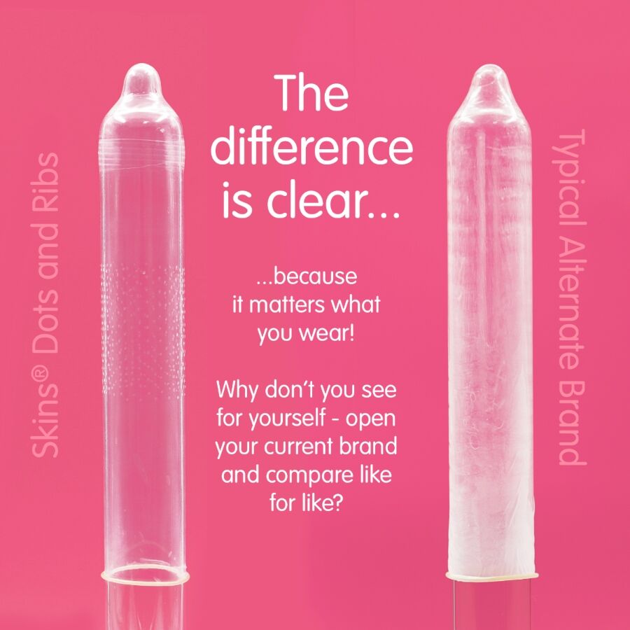 SKINS - PACK DE 16 PRÉSERVATIFS PREMIUM DOTS & RIBS