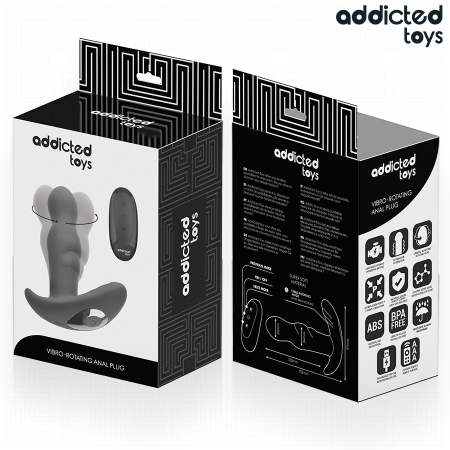 ADDICTED TOYS - PLUG ANAL VIBRANT ET ROTATIF AVEC TÉLÉCOMMANDE