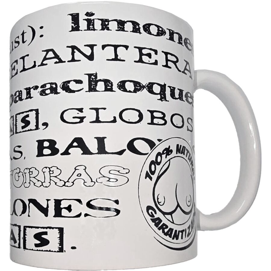 DIABLO PICANTE - TASSE BLANCHE AVEC SYNONYMES DE SEINS 370 ML