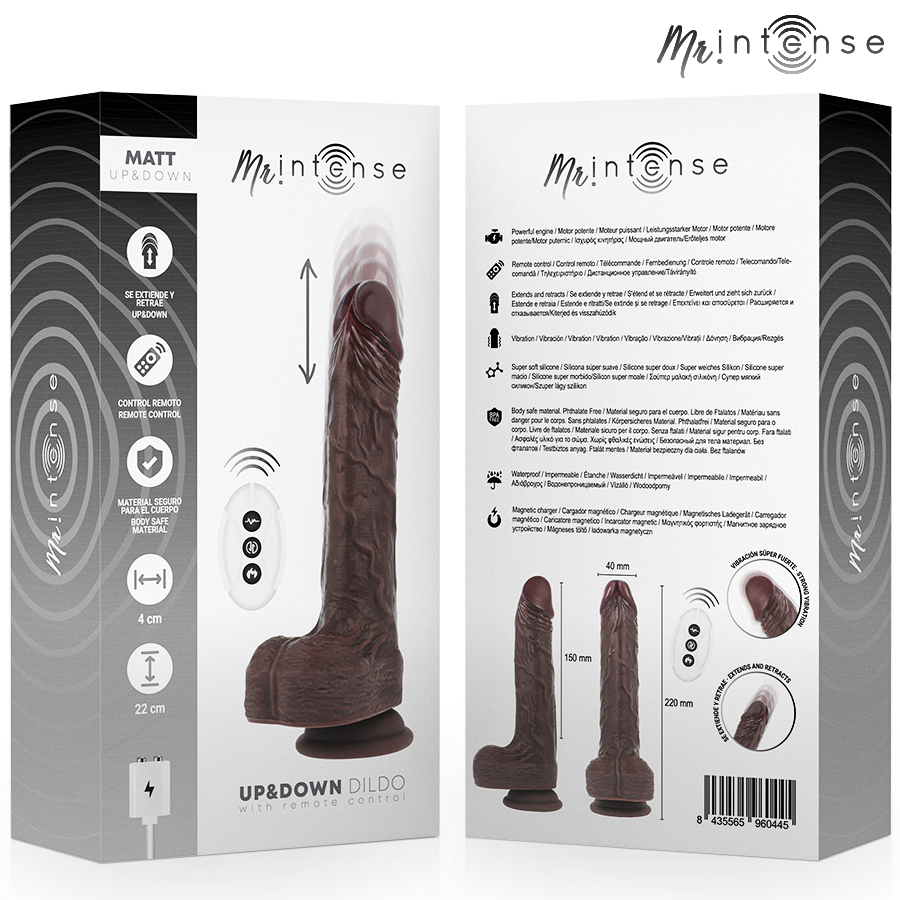 MR INTENSE - MATT RÉALISTE MULTIFONCTION AVEC VIBRATION HAUT ET BAS ET TÉLÉCOMMANDE 22 CM -O- 4 CM