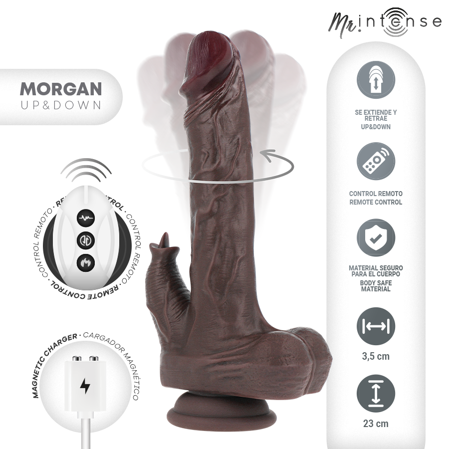 MR INTENSE - PÉNIS RÉALISTE MORGAN TÉLÉCOMMANDÉ 23 CM -O- 3,5 CM