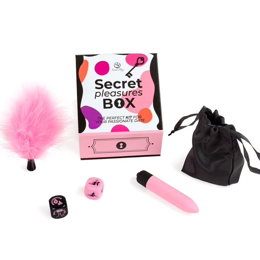SECRET PLAY - COFFRET DE PLAISIRS POUR COUPLES : DÉS + BALLE VIBRANTE + STYLO À PLUME