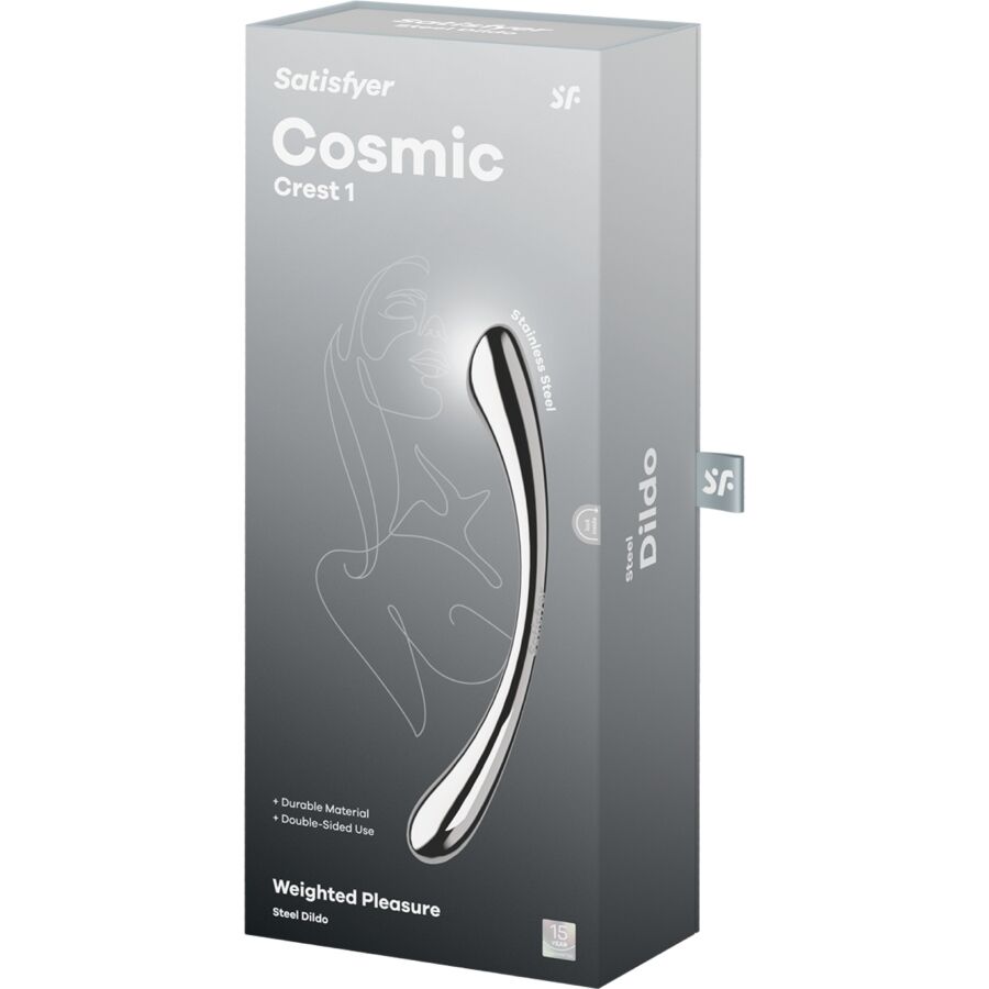 SATISFYER - COSMIC CREST 1 GODEMICHET DOUBLE EXTRÉMITÉ EN ACIER INOXYDABLE