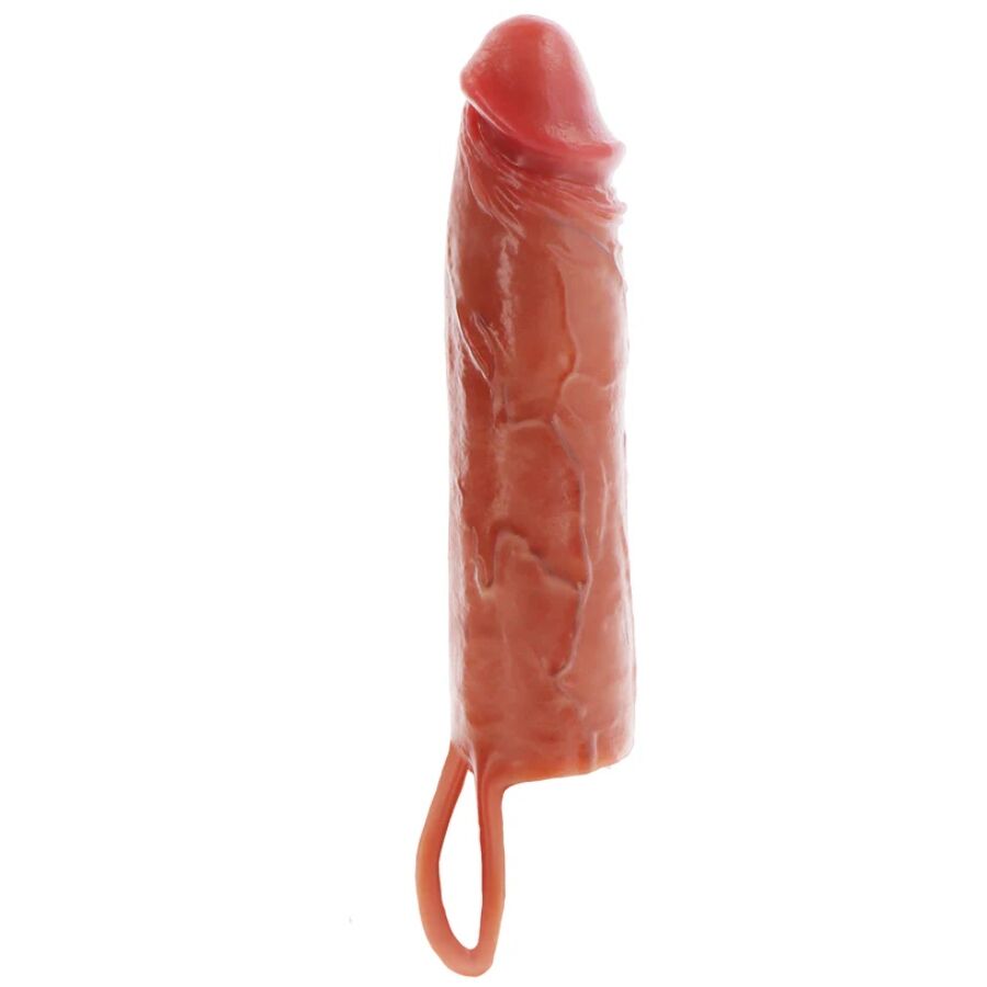 GET REAL - MANCHON PÉNIS EN SILICONE HYDRATANT CARAMEL 20 CM